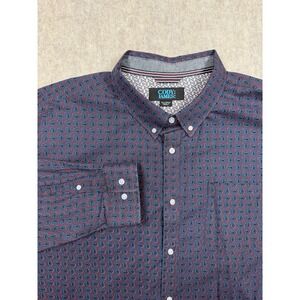Cody James Western Mens Button Down Shirt Burgundy Blue Paisley Size 2XL (XXL)